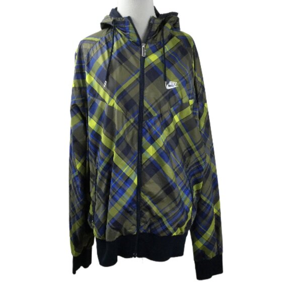 Nike Jackets & Blazers - Nike Plaid Hooded Lightweight Jacket xl